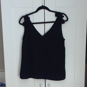 Arket Black Tank Top with Bow-tie Straps